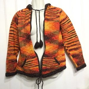 Alpaca Connection Boho Sweater Hoodie Cardigan